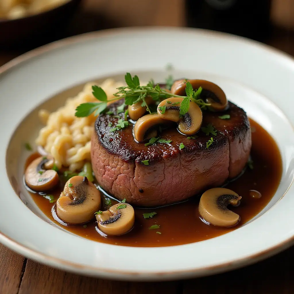 Filet Mignon with Mushroom-Cabernet Gravy