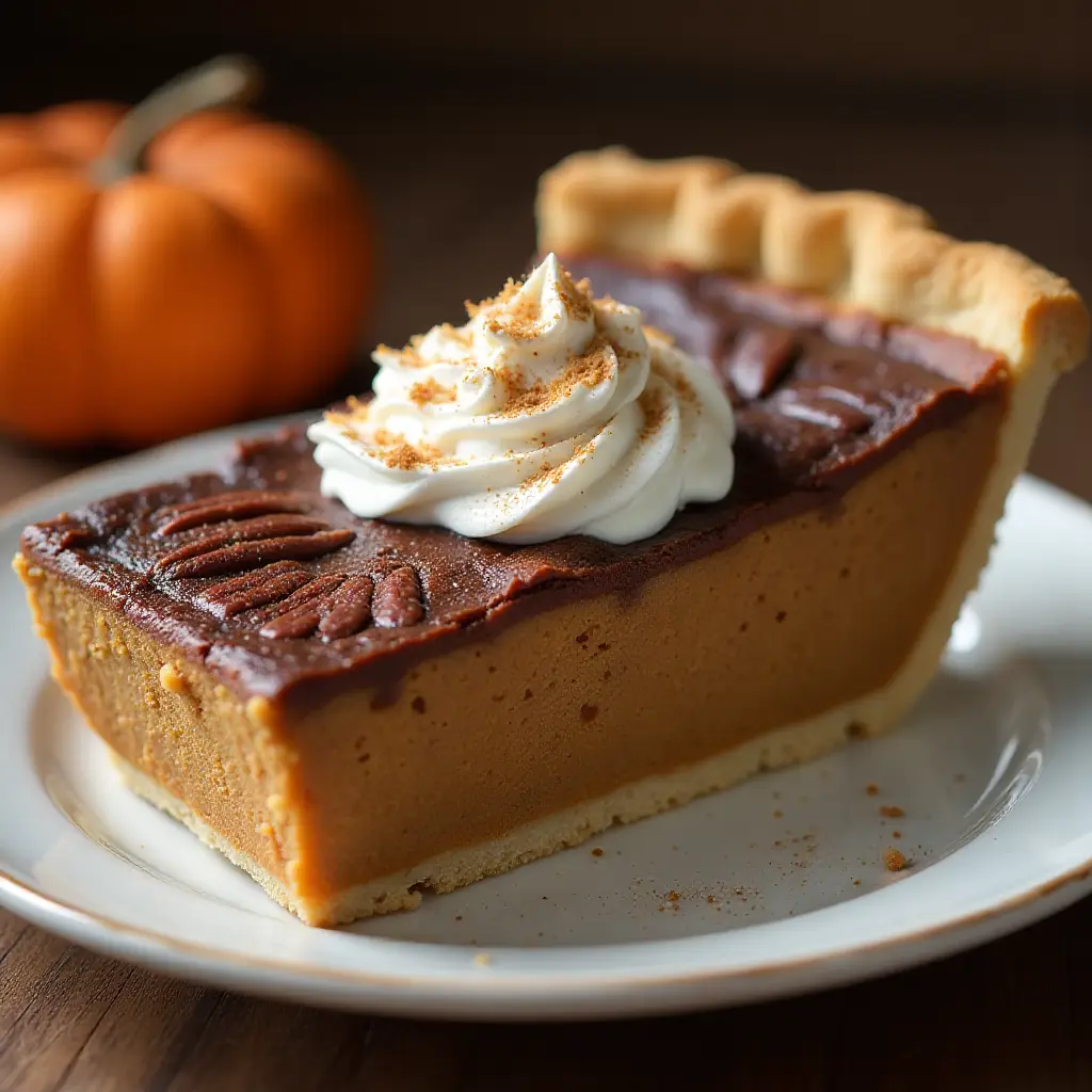 Chocolate Pumpkin Pecan Pie