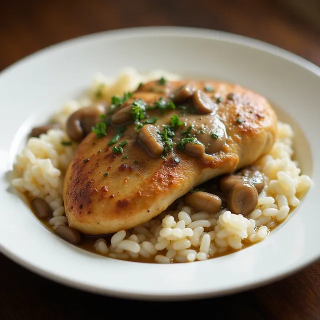 Chicken Marsala Over White Rice