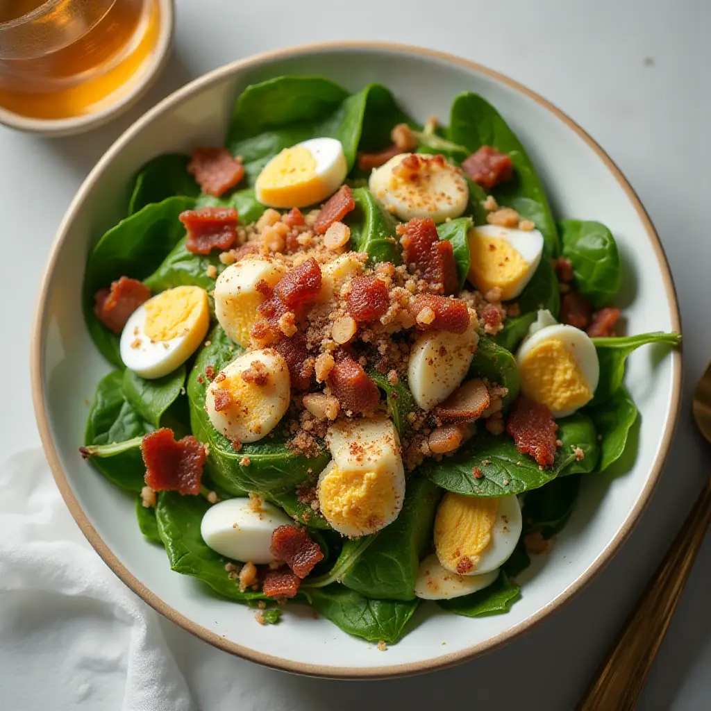 Spinach Salad with Warm Bacon Dressing