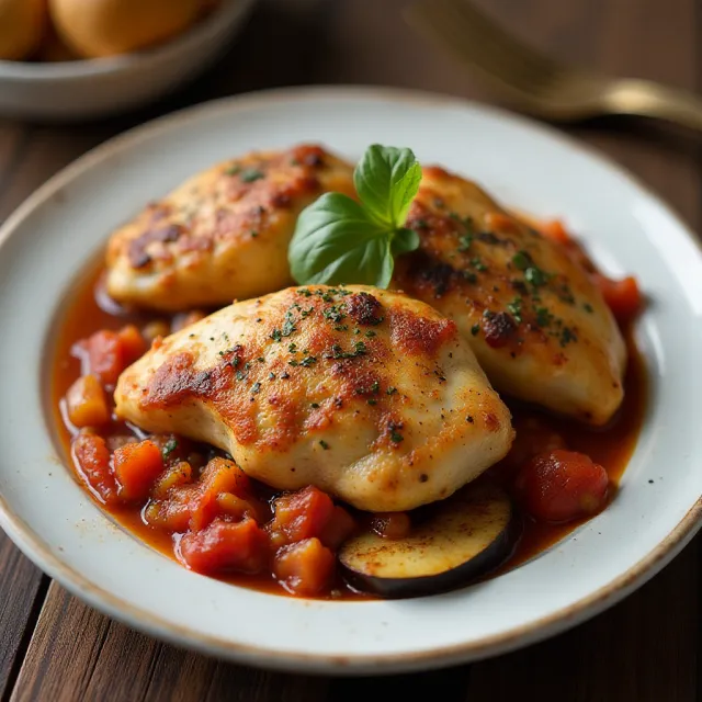 Mediterranean Chicken with Eggplant