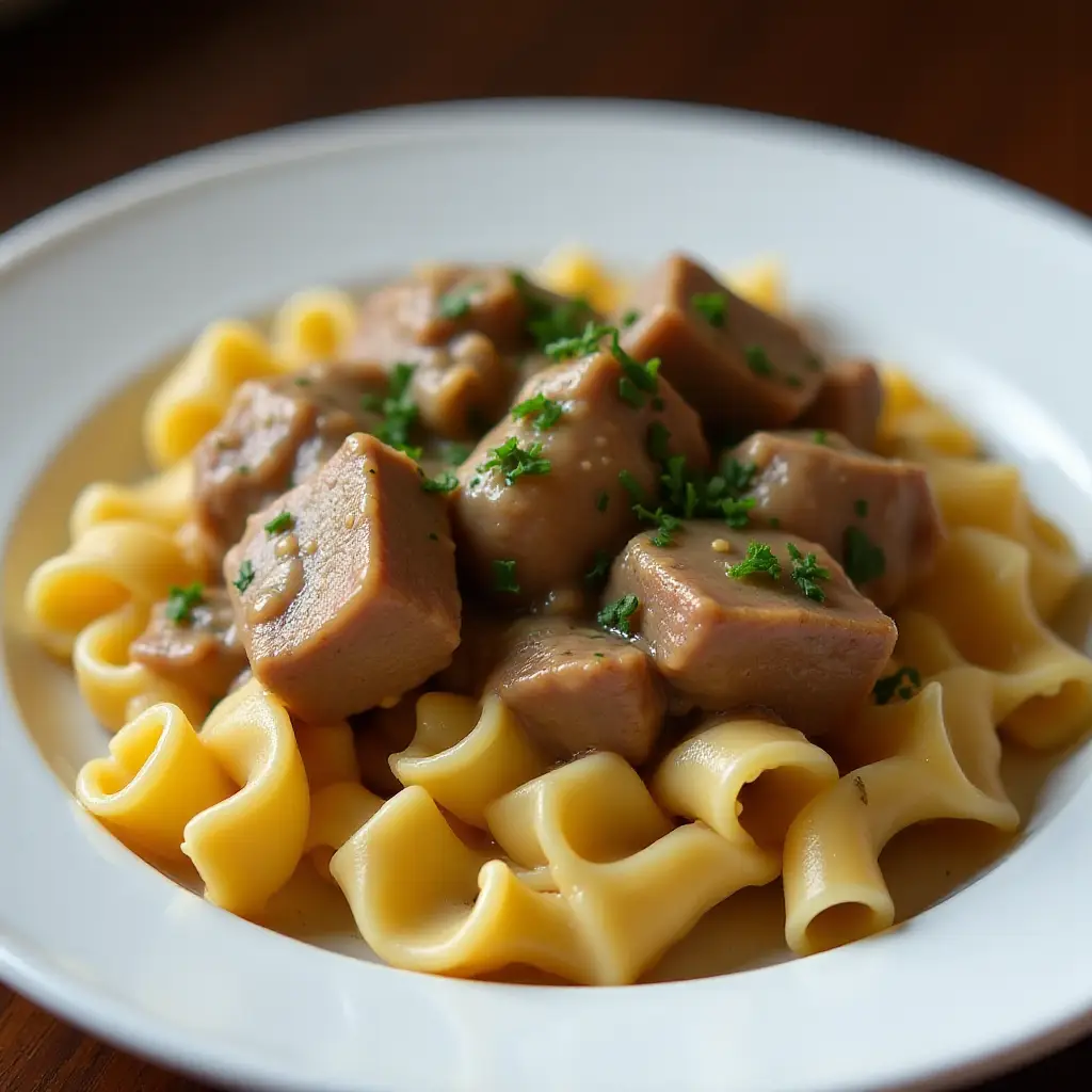 Beef Tips and Noodles