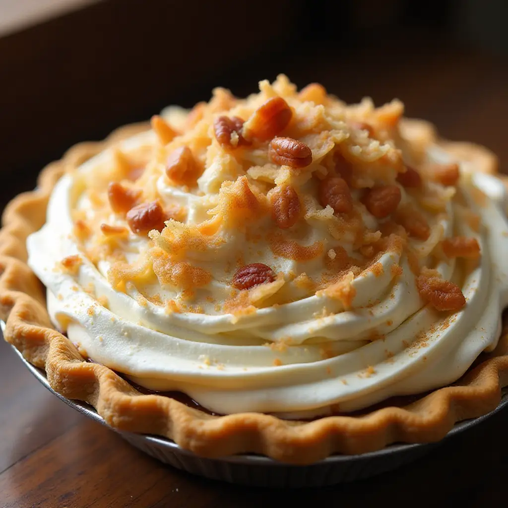 Toasted Coconut, Pecan, and Caramel Pie
