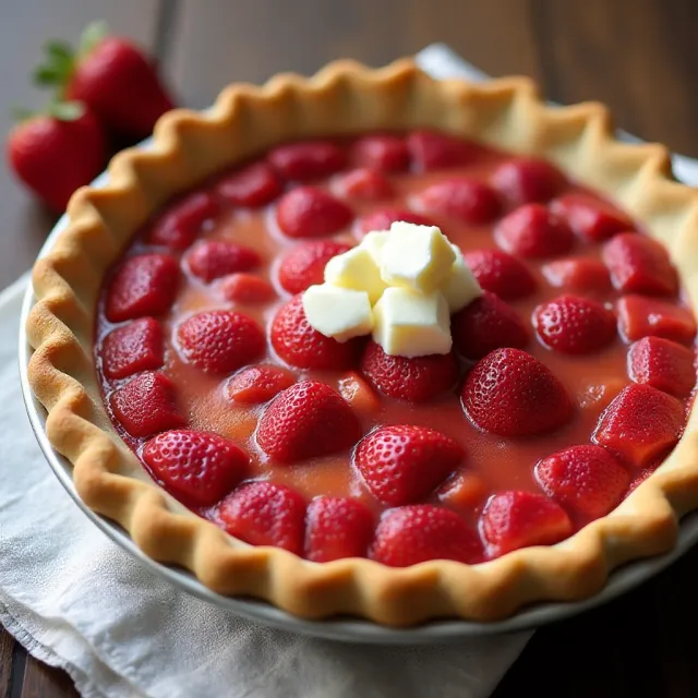 Strawberry Rhubarb Custard Pie