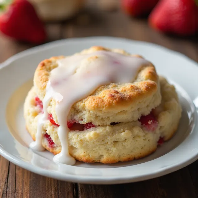 Strawberry Rhubarb Drop Biscuits