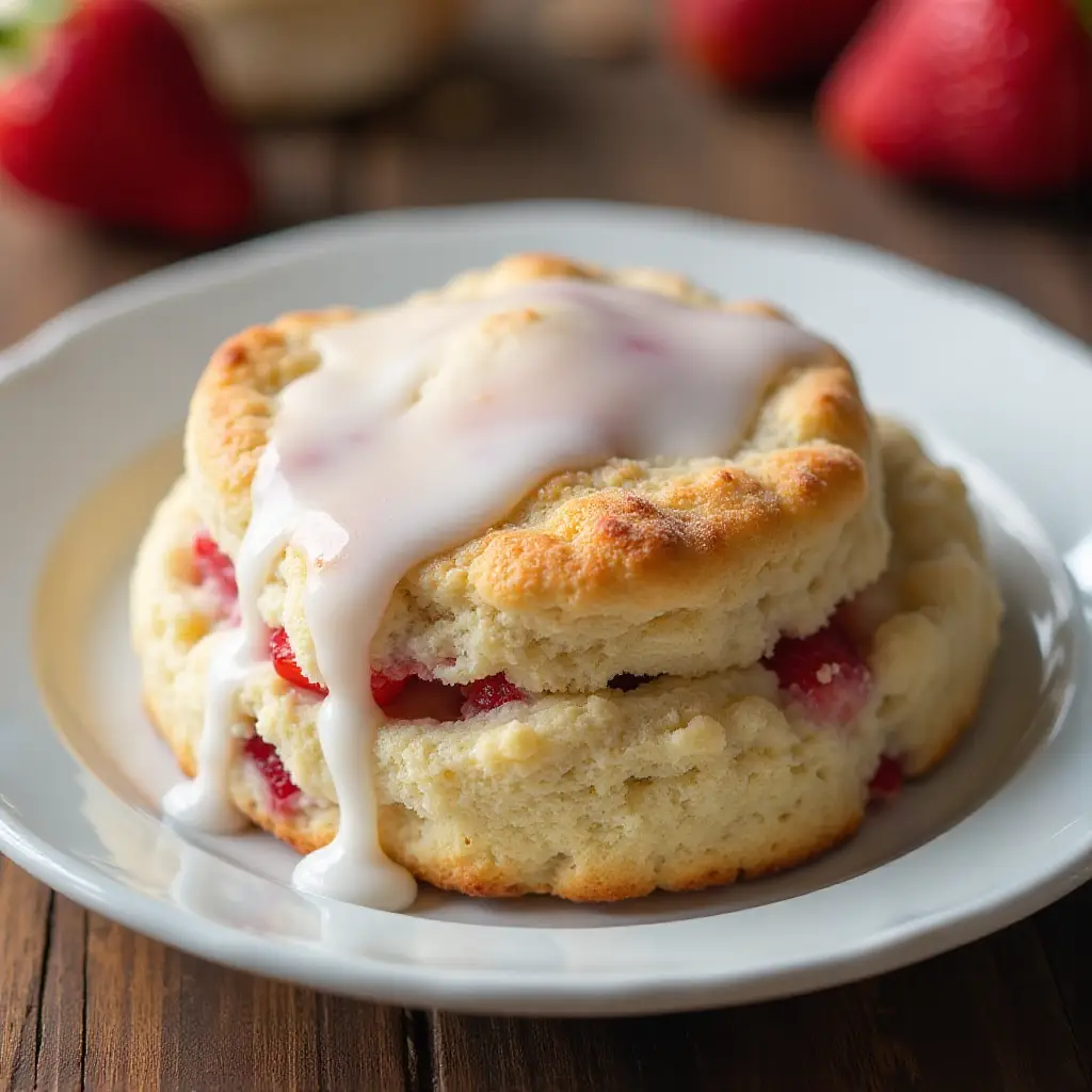 Strawberry Rhubarb Drop Biscuits