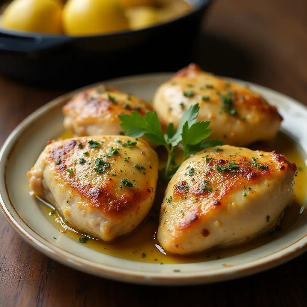 Baked Lemon Butter Chicken Thighs