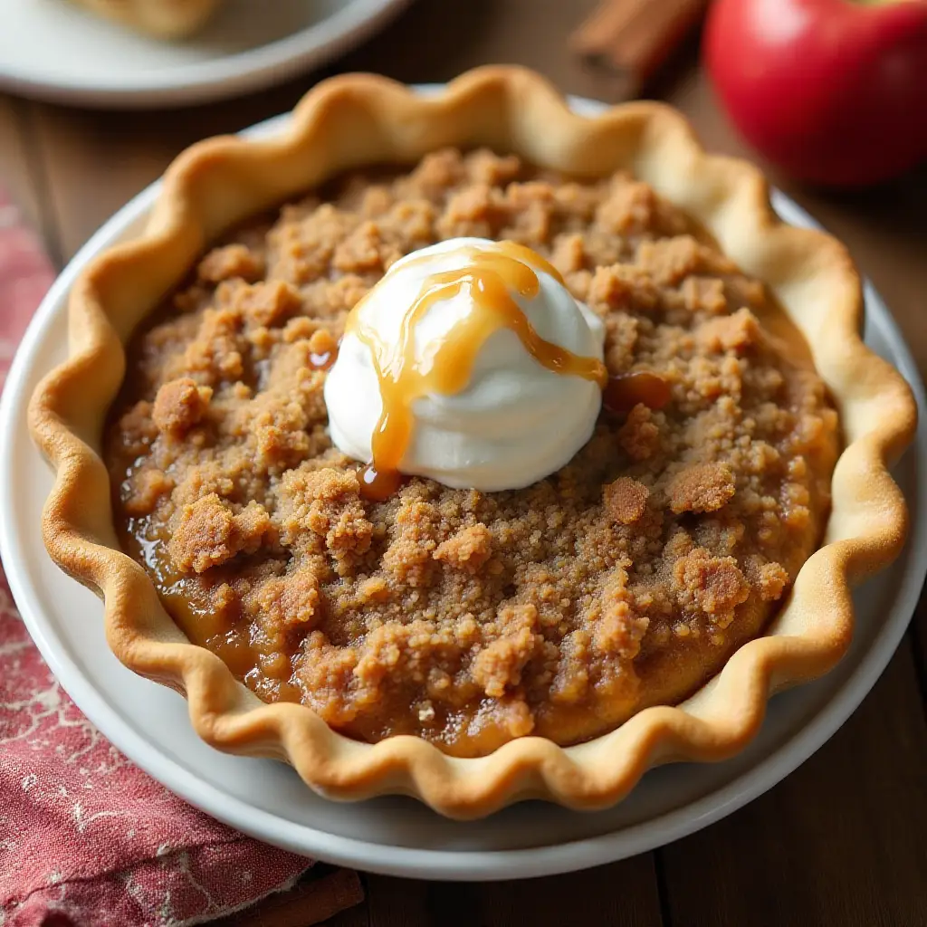 Easy Caramel Apple Crisp Pie