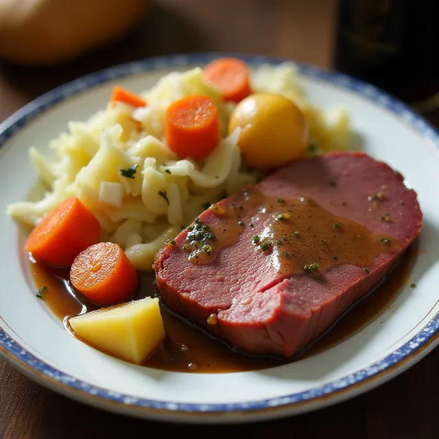 Corned Beef and Cabbage with Guinness®-Dijon Gravy