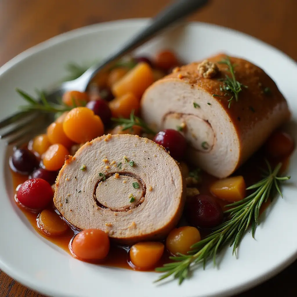 Pork Tenderloins with Cranberries, Walnuts, and Dried Fruit