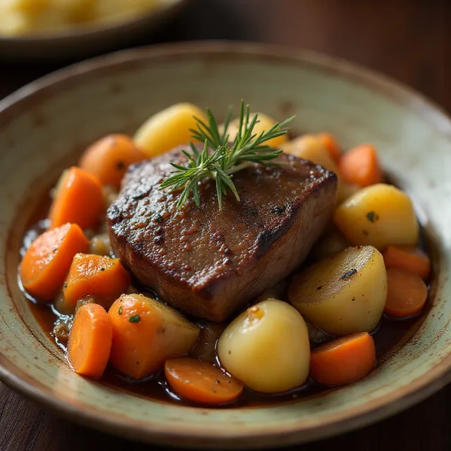 Stove Pot Roast With Mashed Potatoes