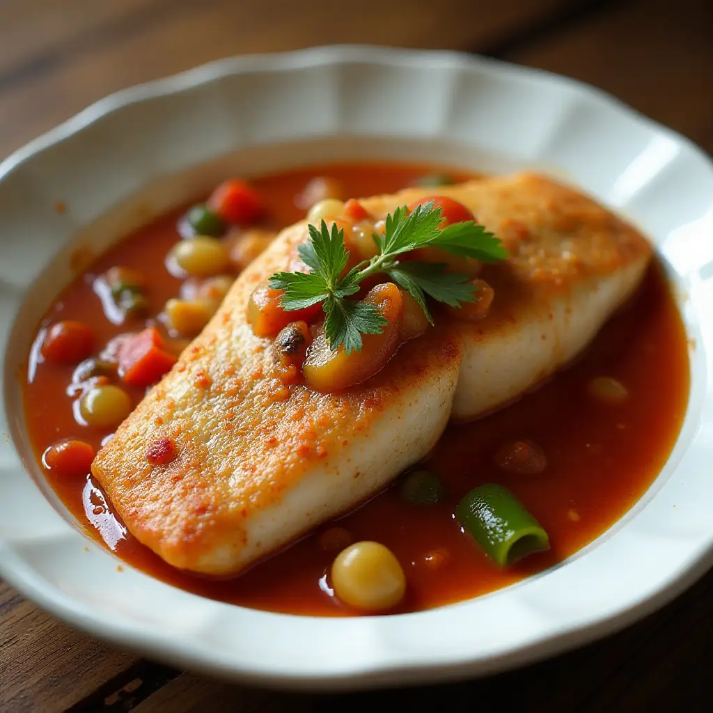 Baked Fish with Creole Sauce