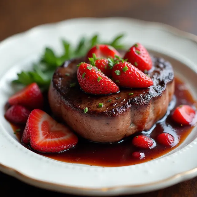 Filet Mignon and Balsamic Strawberries