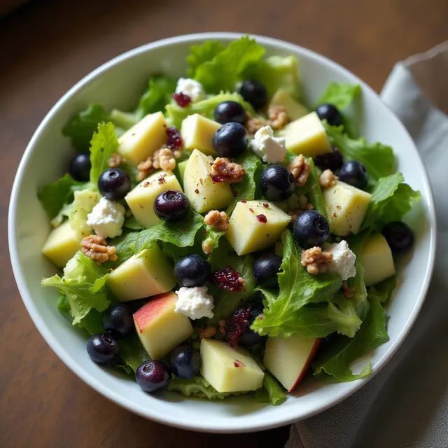 Green Apple Salad With Blueberries, Feta, and Walnuts