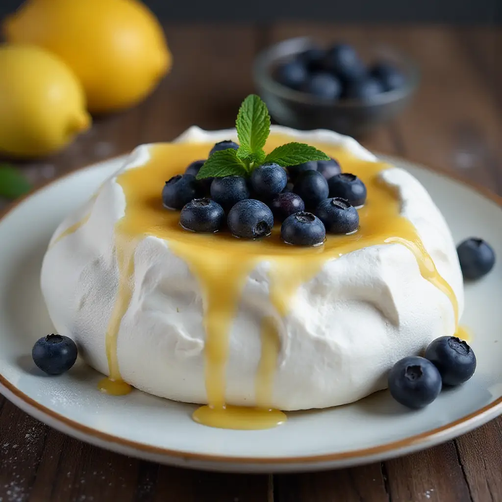 Lemon Blueberry Pavlova
