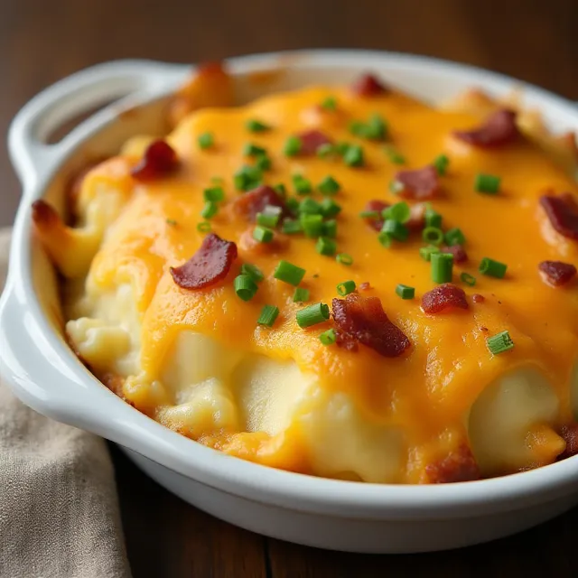 Twice-Baked Potato Casserole with Bacon