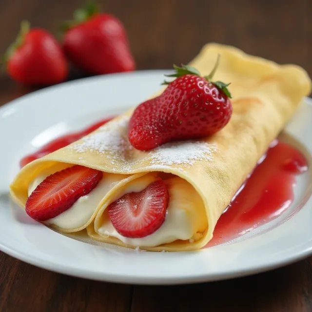 Creamy Strawberry Crepes