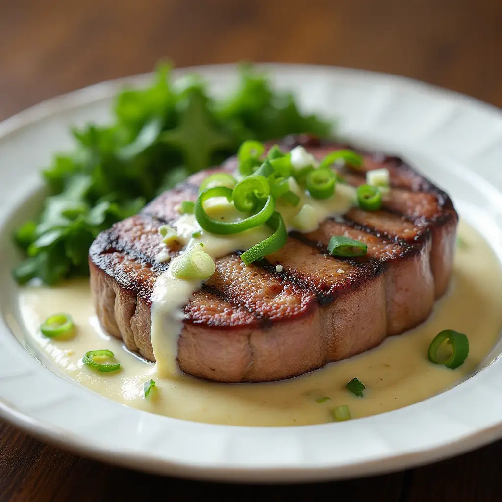 Grilled Filet Mignon with Gorgonzola Cream Sauce