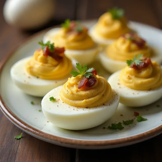 Bacon Balsamic Deviled Eggs