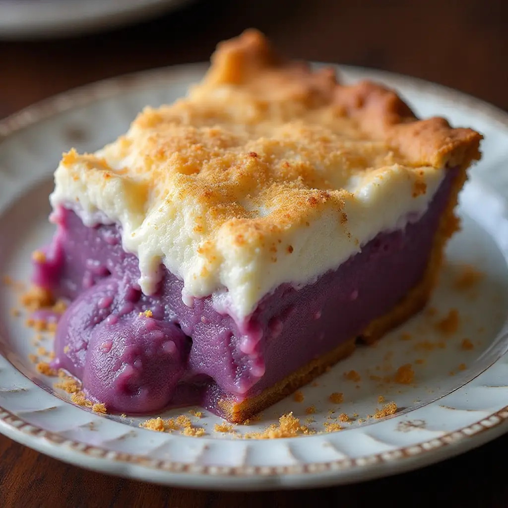 Haupia and Purple Sweet Potato Pie