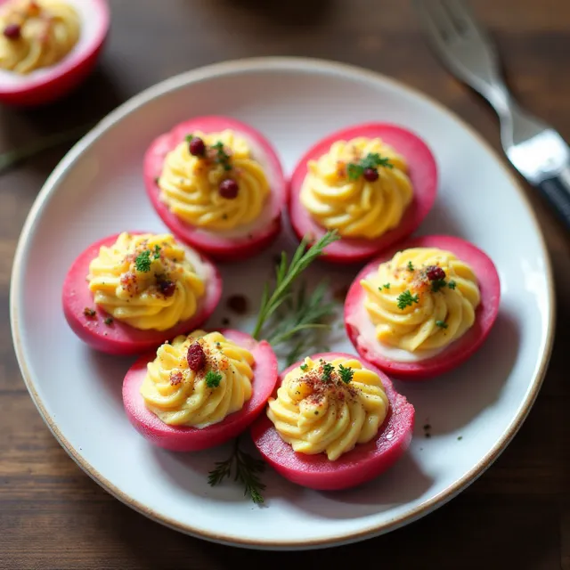 Beet Pickled Deviled Eggs