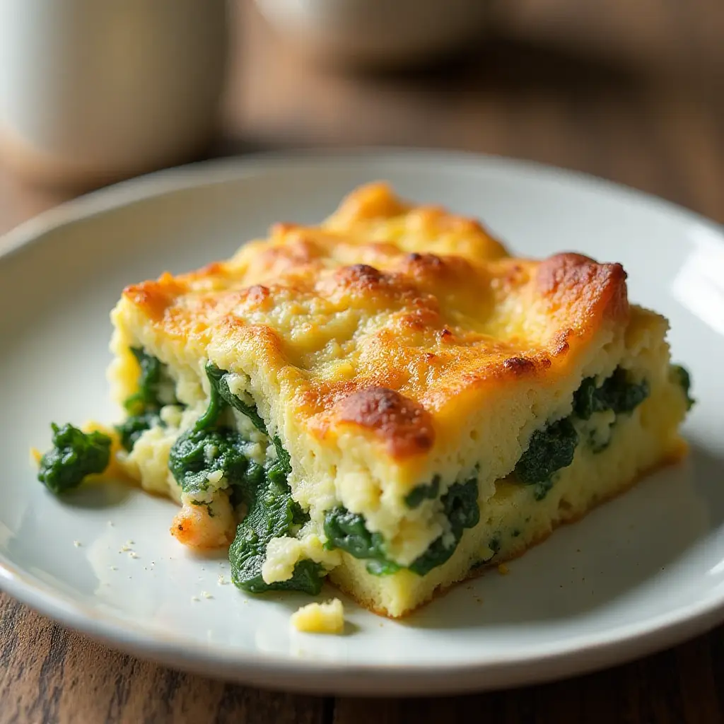 Make-Ahead Spinach and Mozzarella Breakfast Strata