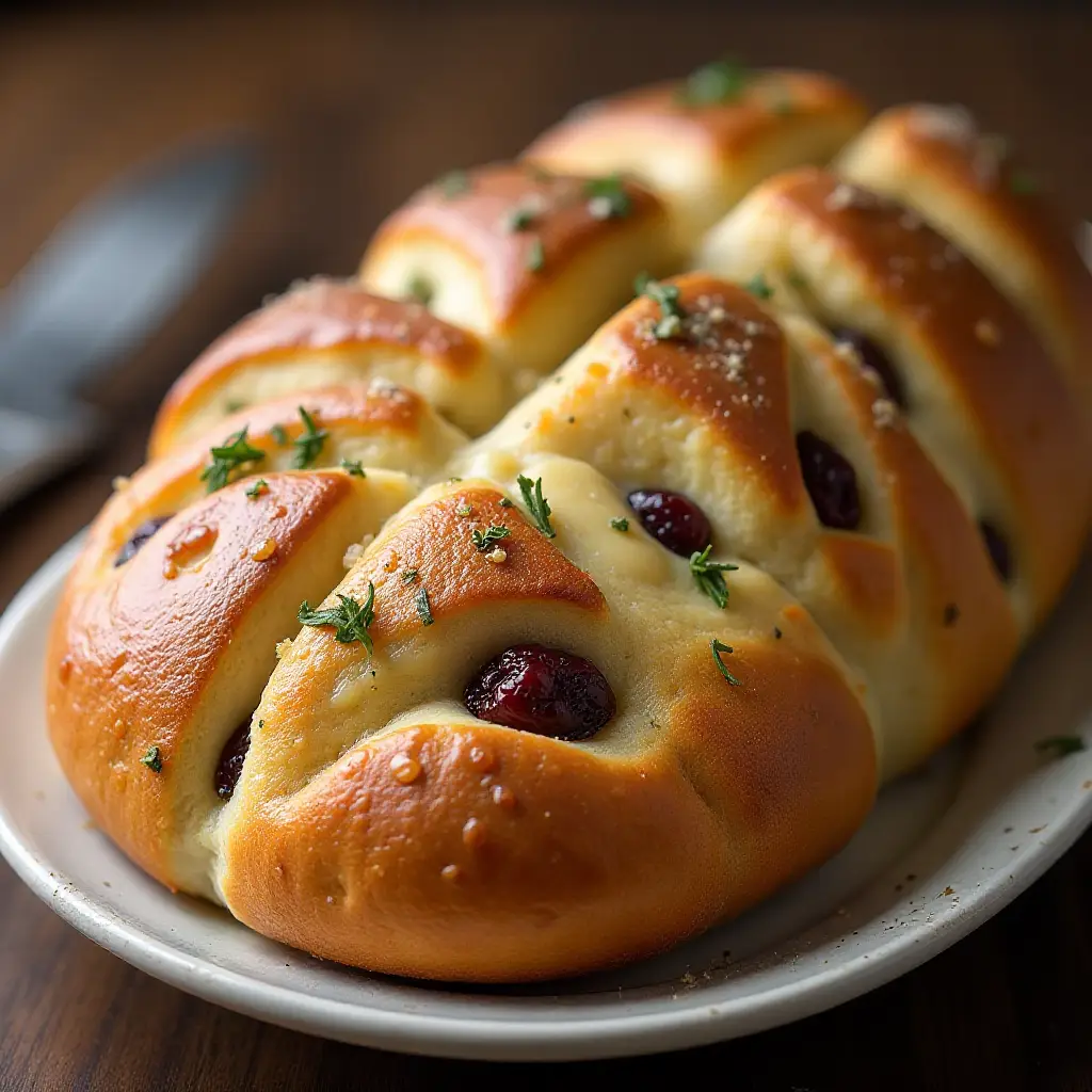 Cranberry Brie Pull Apart Bread