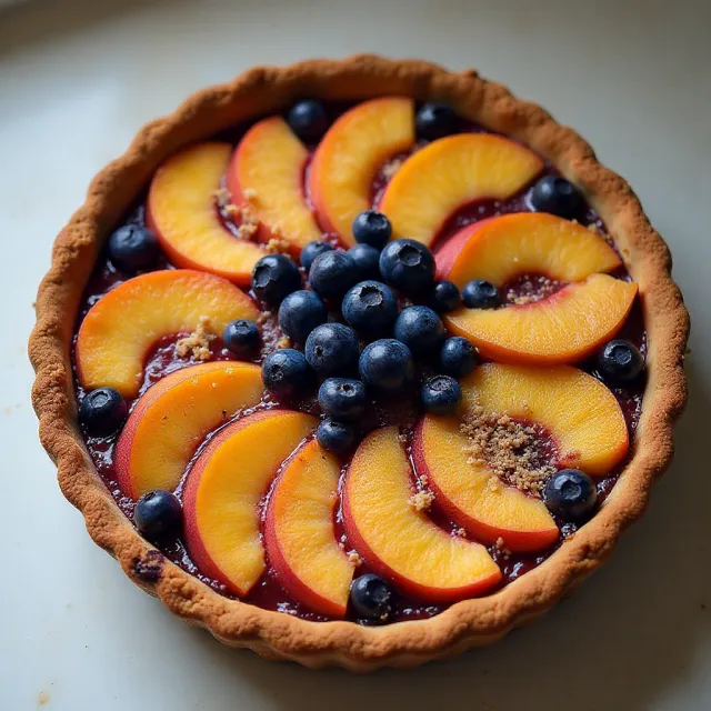 Peach-Blueberry Streusel Tart