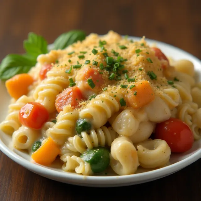 Chicken and Pasta Casserole with Mixed Vegetables