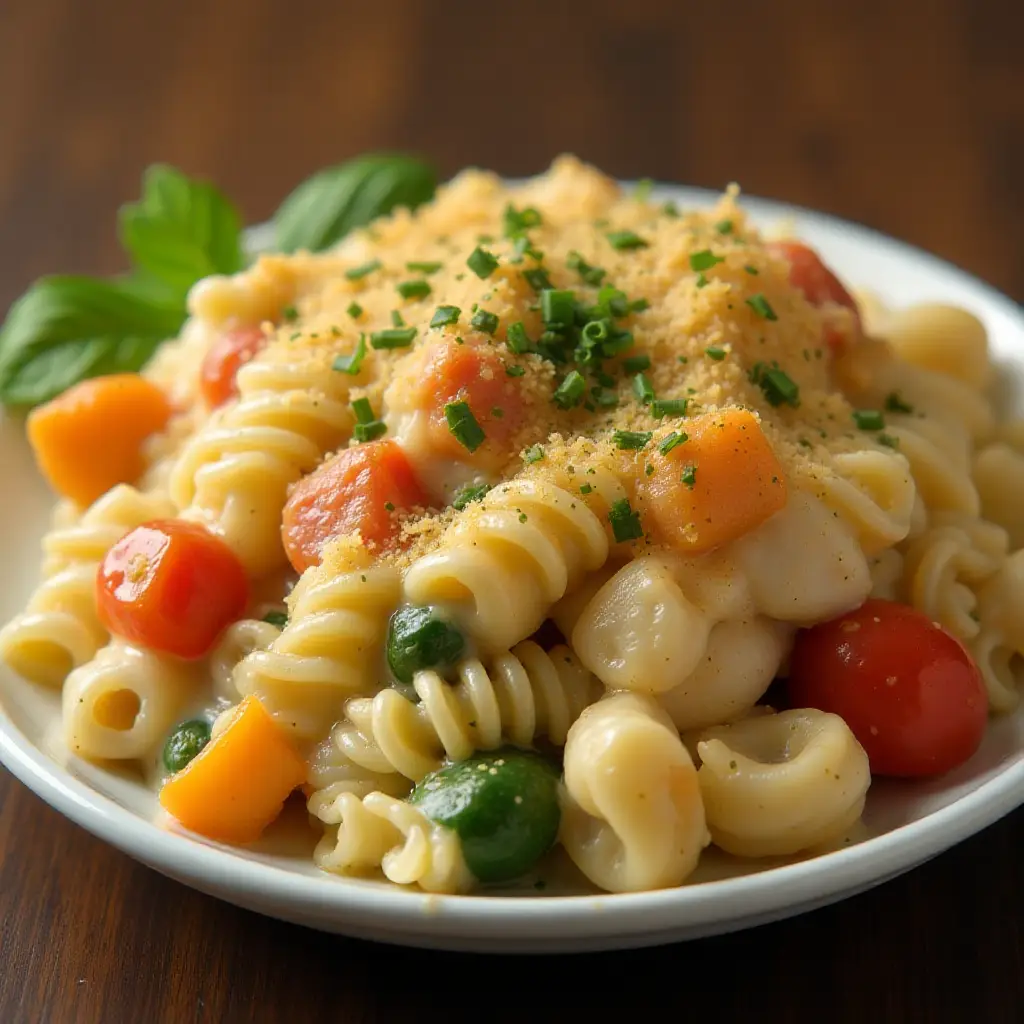Chicken and Pasta Casserole with Mixed Vegetables