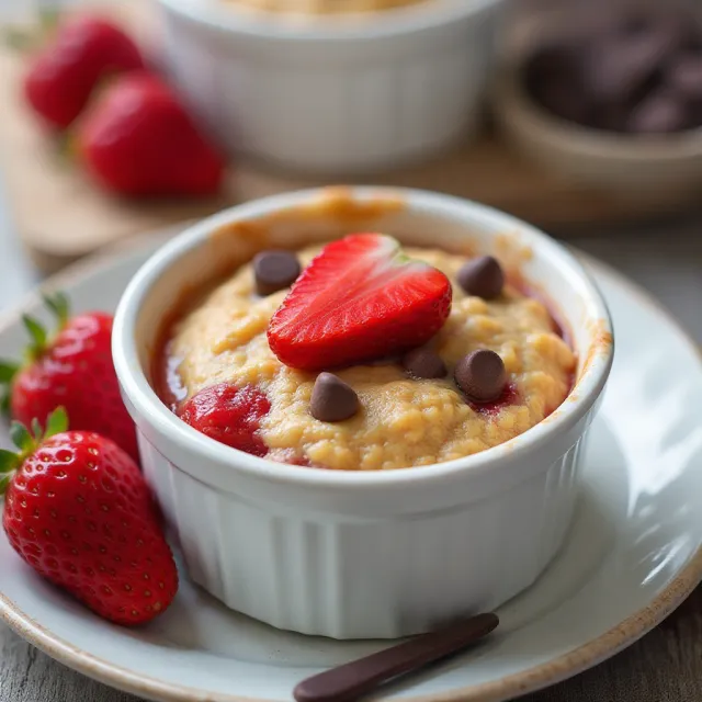 Strawberry Banana Blended Baked Oats