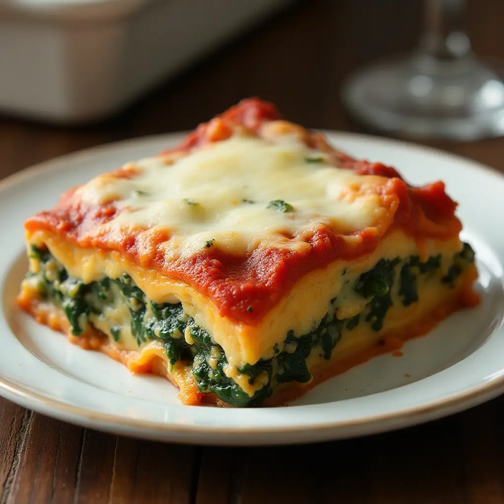 Roasted Butternut Squash and Spinach Lasagna