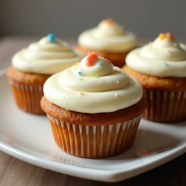 Simple Carrot Cake Cupcakes with Cream Cheese Frosting