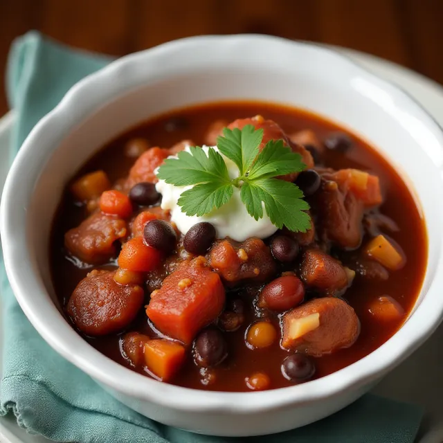 Jerre's Black Bean and Pork Tenderloin Slow Cooker Chili