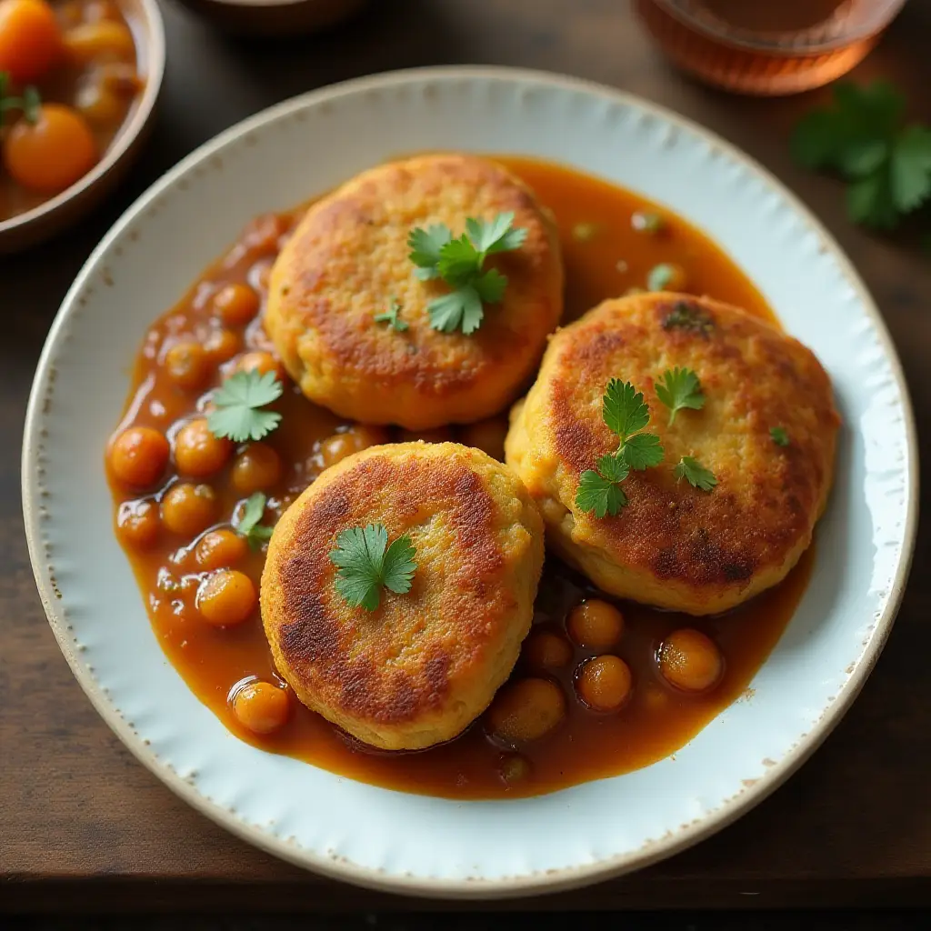 Indian Chole Aloo Tikki