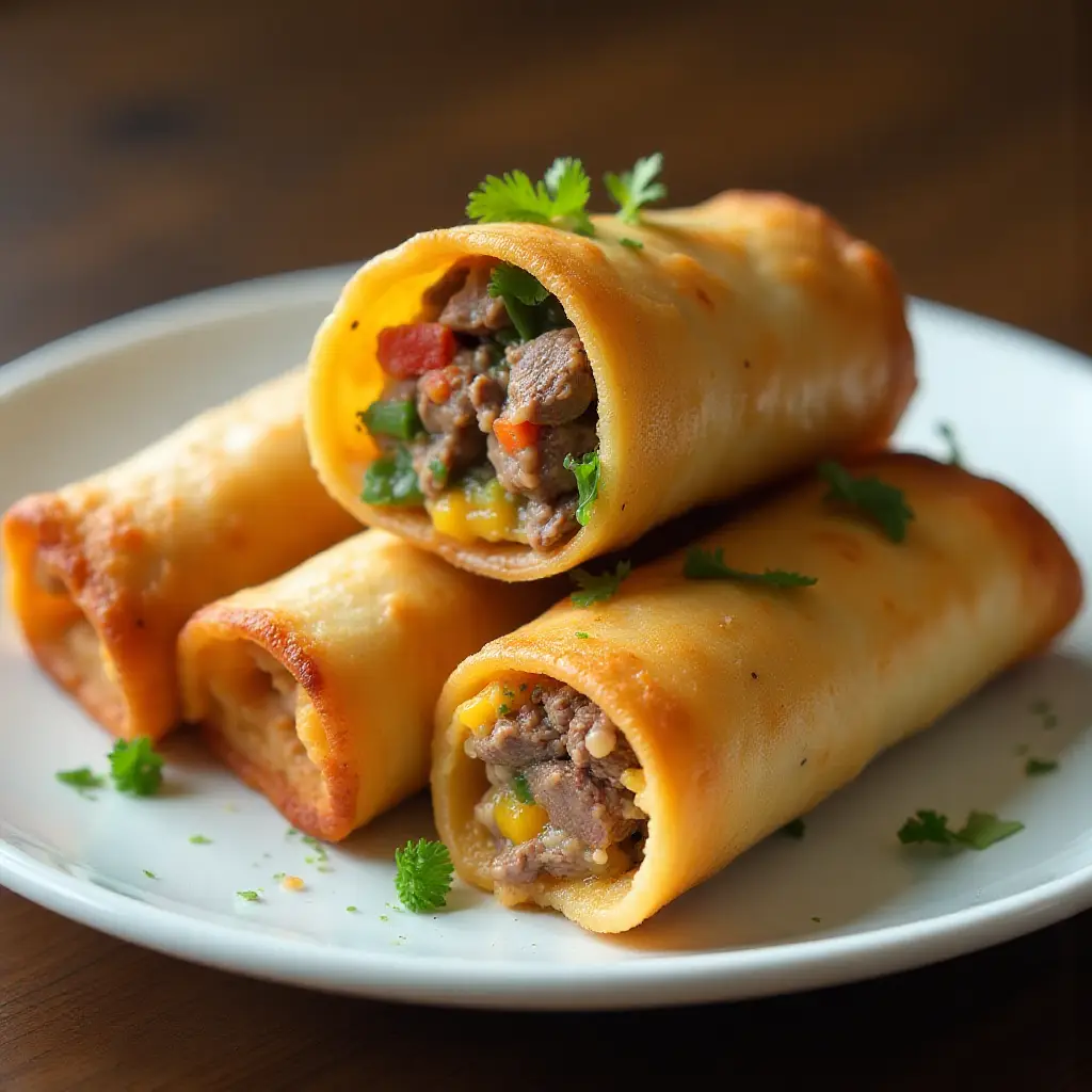 Steak and Cheese Egg Rolls