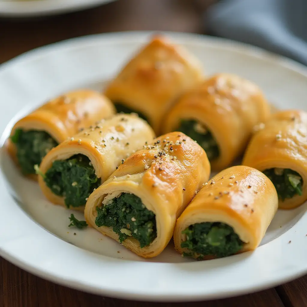 Spinach Rolls with Puff Pastry