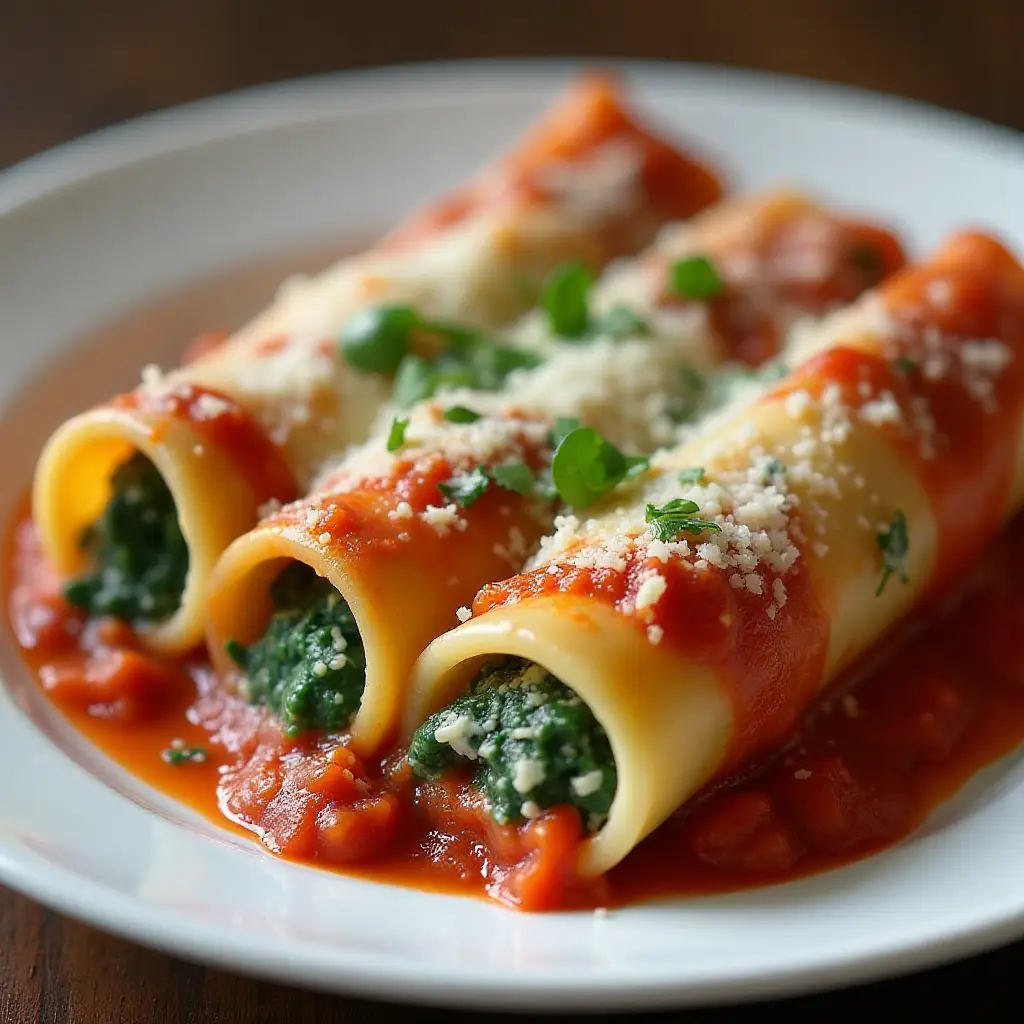 Spinach Cheese Manicotti