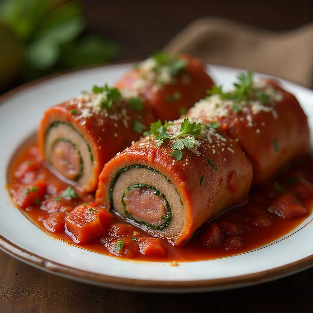 Bracciole (Flank Steak Rolls)