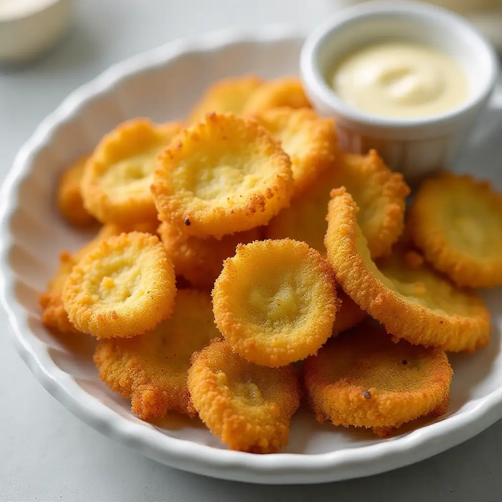Air Fryer Crispy Pickle Chips with Creole Dipping Sauce