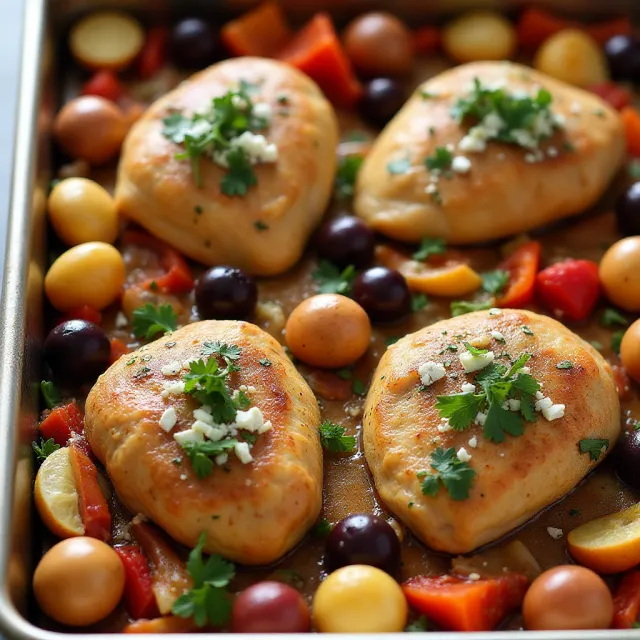 Mediterranean Chicken Sheet Pan Dinner