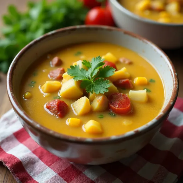 Andouille Sausage and Corn Chowder