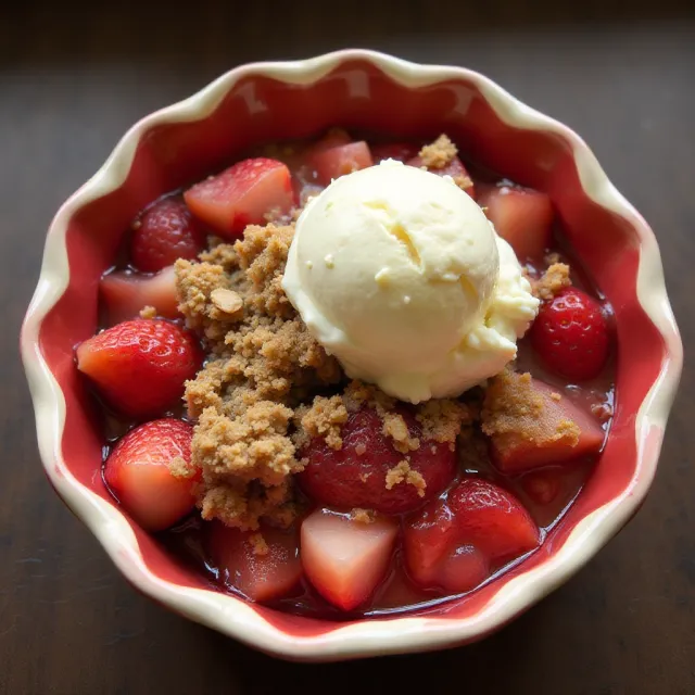 Rhubarb and Strawberry Crisp