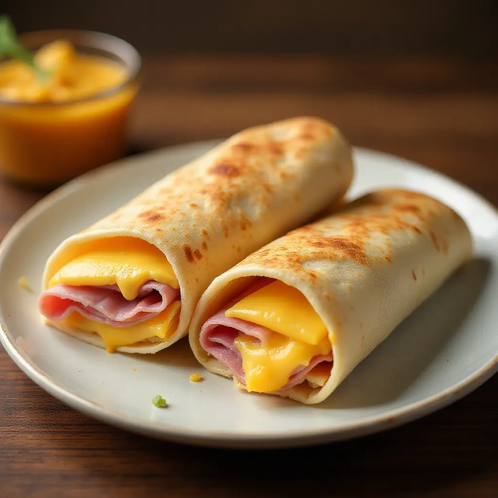 Air Fryer Ham and Cheese Wraps