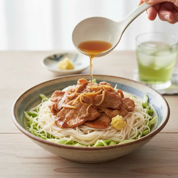 微波薑汁豬肉素麵