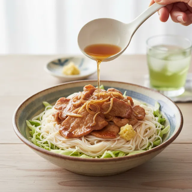 微波薑汁豬肉素麵