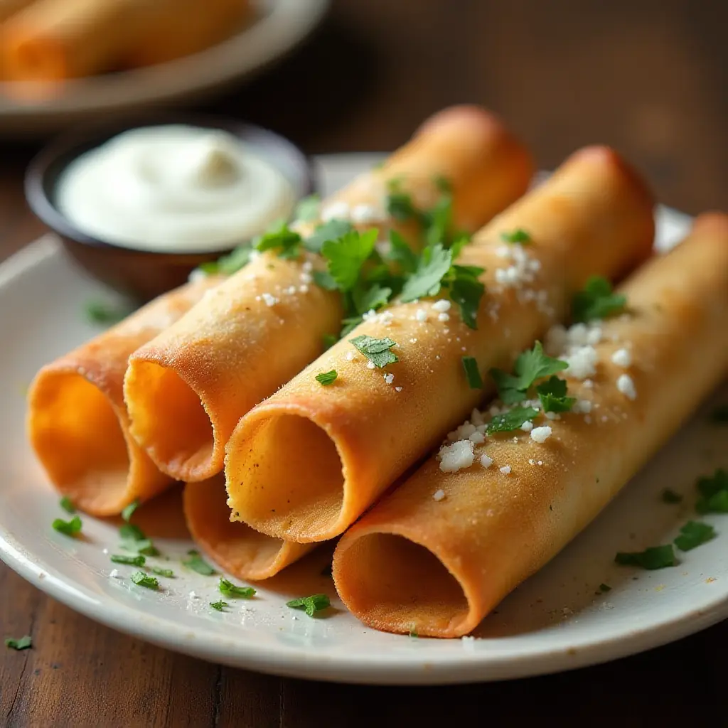 Air Fried Tossed Taquitos