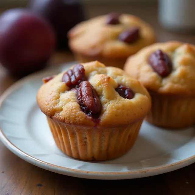 Plum and Pecan Muffins