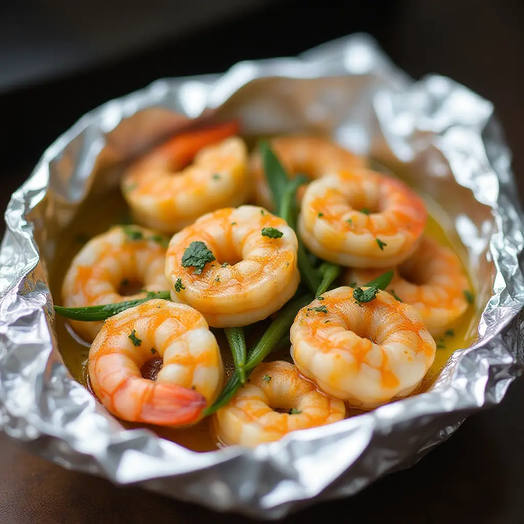 Herbed Shrimp Scampi in a Pouch