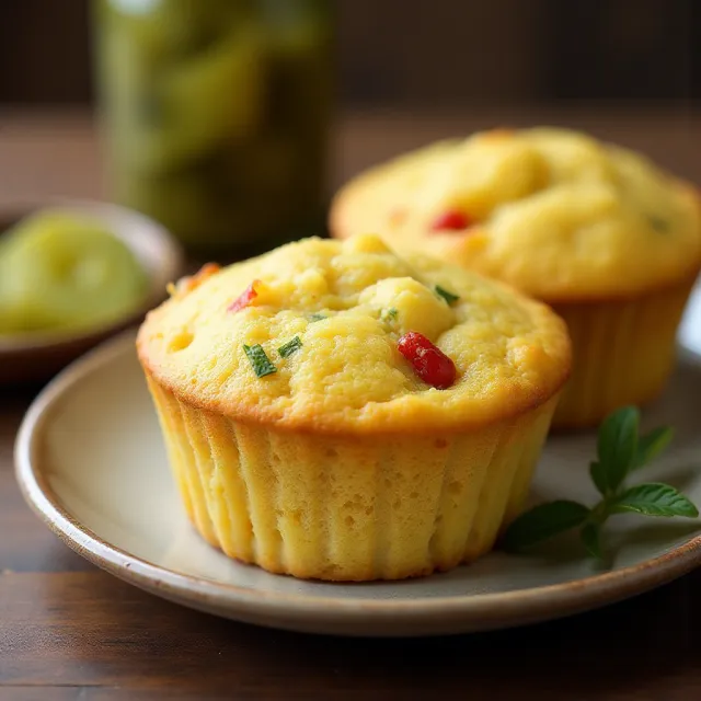 Dill Pickle Cornbread Muffins